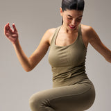 SEAMLESS RACERBACK TOP - LALA GREEN