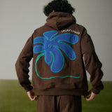 COFFEE OVERSIZED HOODIE IN THE BLUEMER EMBROIDERY