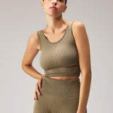 SEAMLESS SQUARE BRA - LALA GREEN