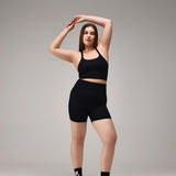 SEAMLESS BIKER SHORTS - BLACK