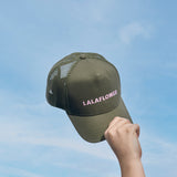 OLIVE TRUCKER CAP WITH MESH DETAIL