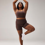 SEAMLESS BIKER SHORTS - COFFEE