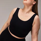 SEAMLESS SQUARE BRA - BLACK