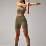 SEAMLESS BIKER SHORTS - LALA GREEN