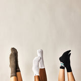 SET OF 3 SOCKS - BLACK / LALA GREEN / WHITE