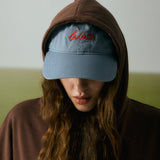 BLUE CAP WITH RED EMBROIDERY