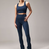 SEAMLESS FLARE PANTS - NAVY BLUE