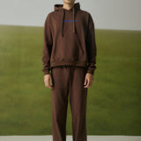 COFFEE OVERSIZED HOODIE IN THE BLUEMER EMBROIDERY