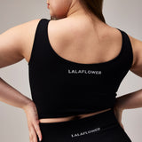 SEAMLESS SQUARE BRA - BLACK