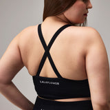 SEAMLESS CROSS BRA - BLACK