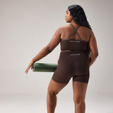 SEAMLESS BIKER SHORTS - COFFEE