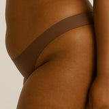 SET OF 3 SEAMLESS THONGS - COFFEE