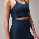 SEAMLESS CROSS BRA - NAVY BLUE