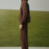 COFFEE OVERSIZED HOODIE IN THE BLUEMER EMBROIDERY
