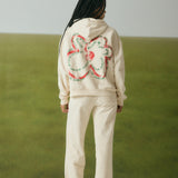 OFF-WHITE OVERSIZED HOODIE IN THE FLORAL SPIRAL PRINT