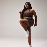 SEAMLESS BIKER SHORTS - COFFEE