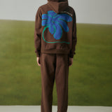 COFFEE OVERSIZED HOODIE IN THE BLUEMER EMBROIDERY