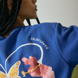 BLUE OVERSIZED T-SHIRT IN THE BUTTERFLY ANATOMY PRINT