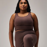SEAMLESS SQUARE BRA - COFFEE