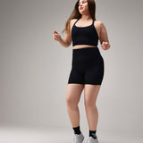 SEAMLESS CROSS BRA - BLACK