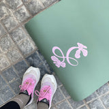 YOGA MAT IN LALA GREEN WITH PINK LOGOS